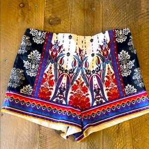Flying Tomato High Waist Multicolor Patterned Shorts